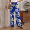 Women's Printed Wide Leg Pants With Pockets High Waist Drawstring Loose Casual Pants