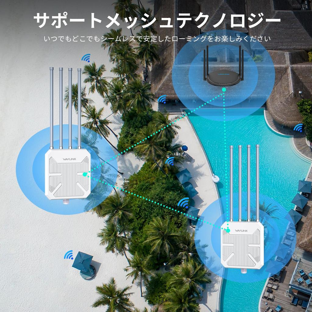 WAVLINK WiFi6 Outdoor Access Dual Band AX3000 Long Range Outdoor WiFi Mesh Extender with High Gain Weatherproof Booster Amplifier Point, 2.4G+5G