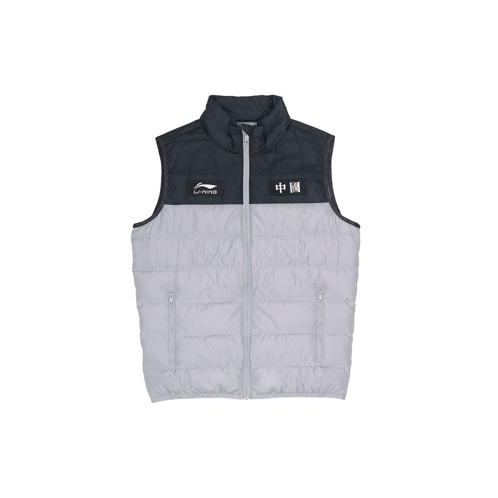 Li-Ning Легкий теплый жилет-пуховик с цветными блоками, мужские жилеты, серый AYMR201-1