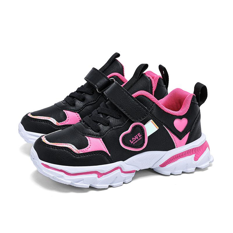 Girls' shoes for children aged 7-12, 2024 Spring and Autumn soft-soled children's sports shoes, light running shoes for students of Zhongda