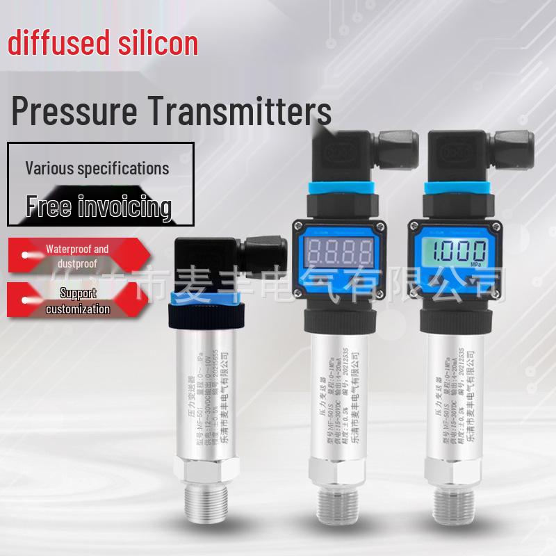 Digital Display Pressure Transmitter: Silicone Sensor for Water, Air, Oil, Hydraulic with 4-20mA, 0-10V, RS485 Output