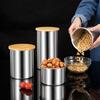 304 Stainless Steel Bamboo Lid Storage Box Suitable for Storing Grains Nuts Snacks Fruits Freshness Kitchen Storage Containers