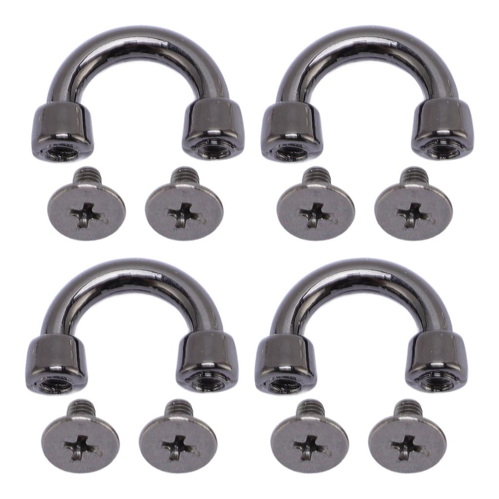 14 комплектов пряжек с D-образным кольцом 11x9x3 мм, серебристо-черные, металлические пряжки для сумок с арочным мостом, с 5 шт.