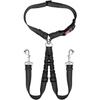 Double Dog Safety Belt Pet Car Headrest Restraint Safety Seatbelt Adjust Elastic Splitter Connect Harness In Travel for 2 Dogs