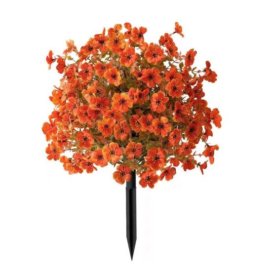 Искусственное топиарное шаровидное дерево с фиолетовыми цветами для улицы, искусственные кустарники с грунтовым колышком, устойчивые к УФ-лучам, искусственные кусты для украшения переднего крыльца, сада, кашпо