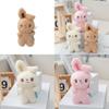 Plush Rabbit Keychain Backpack Charm With Jade Rabbit Fur Soft Stuffed Animal For Kids Travel Accessories