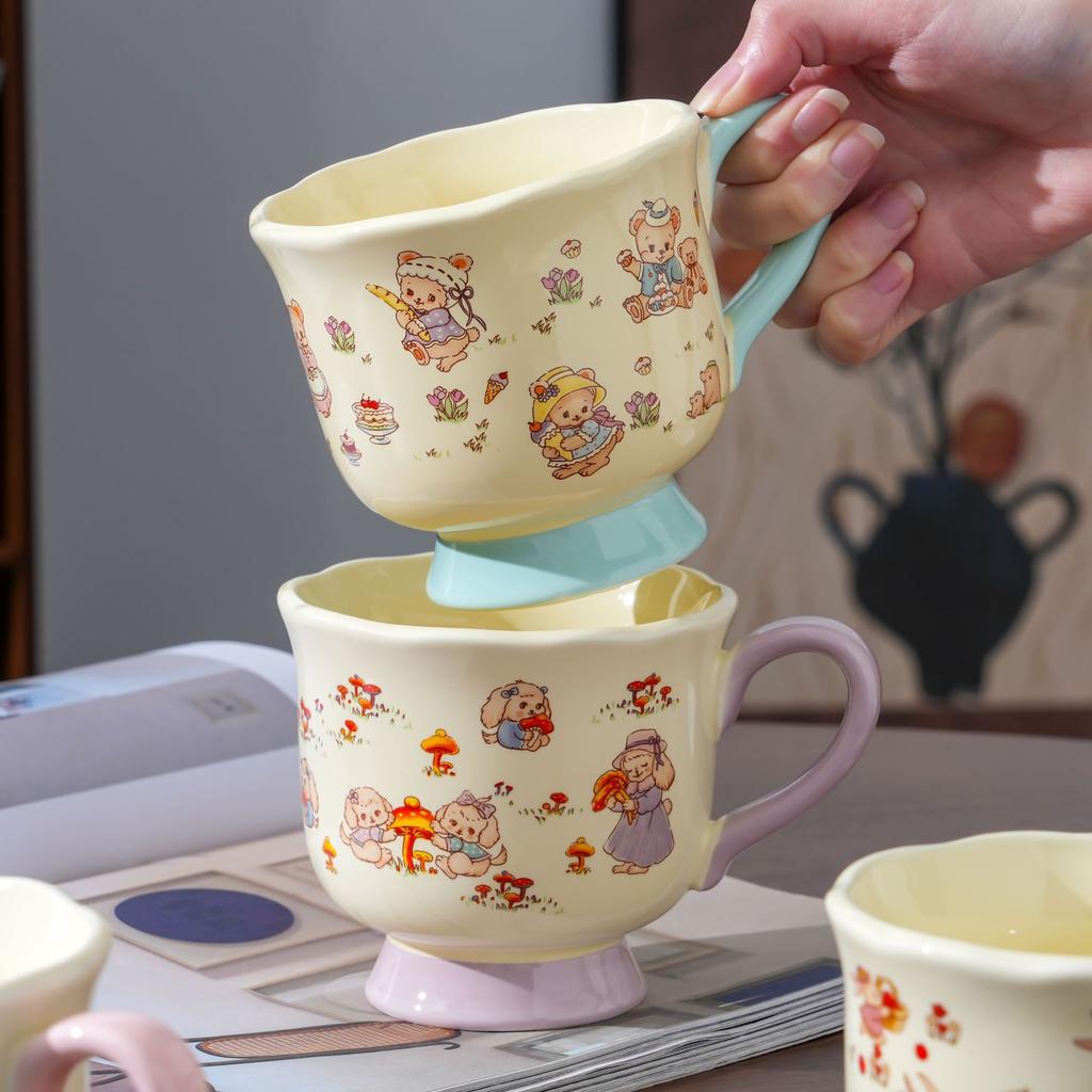Good Value Cute Cartoon Ceramic Mug Animal Mug Student Children Drinking Cup Boys and Girls Cup Coffee Cup