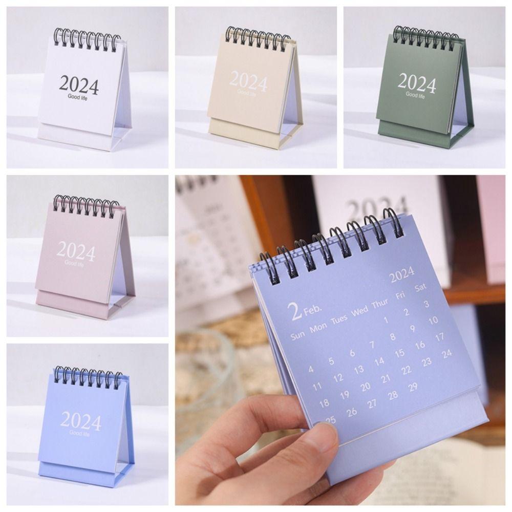 Стоячий перекидной календарь, мини-настольный календарь, органайзер для повестки дня, календарь на 2024 год, простая организация