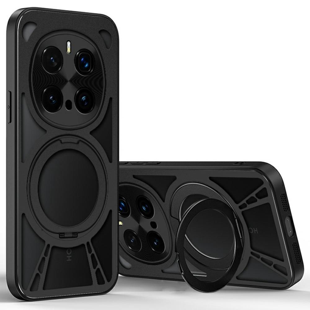 Для Honor Magic7 5G Чехол Магнитная подставка Полый отвод тепла Силикон+ПК+Металлический бампер Чехол для телефона