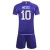 Kids Sportswear Messi Argentina Away Jersey Tracksuit Set 2223 Season Party Chili Purple Polyester