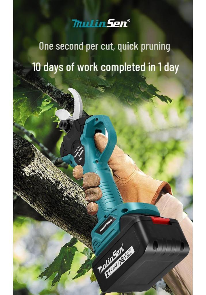 Rechargeable 4.0V Lithium Pruning Shears - Electric Gardening Scissors for Thick Branches and Fruit Trees