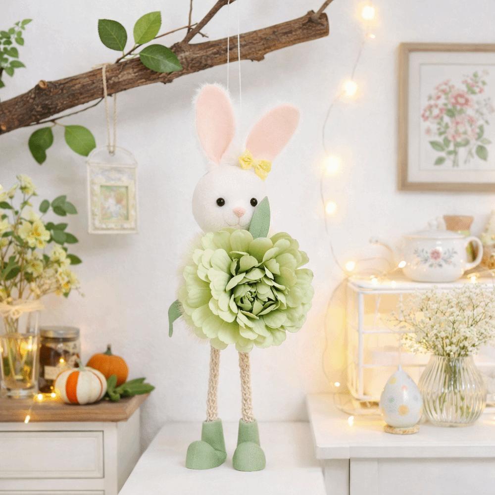 Soft Plush Easter Bunny Ornament Cartoon Easter Bunny Doll Rabbit Hanging Pendant Festival Gift