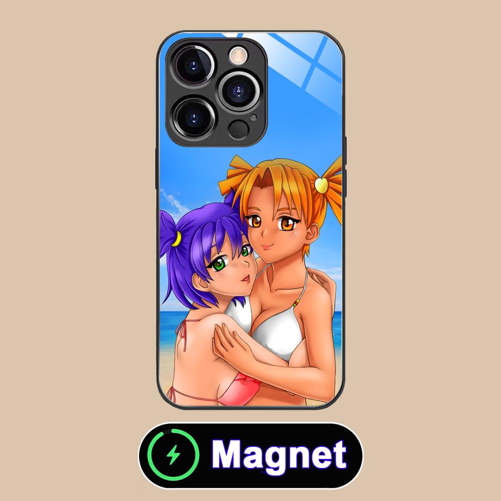 Вечное Лето Алиса Стеклянный Чехол для Телефона MagSafe для iPhone 17 16 15 14 13 12 11 Air Pro Max Plus Mini Цветной Чехол