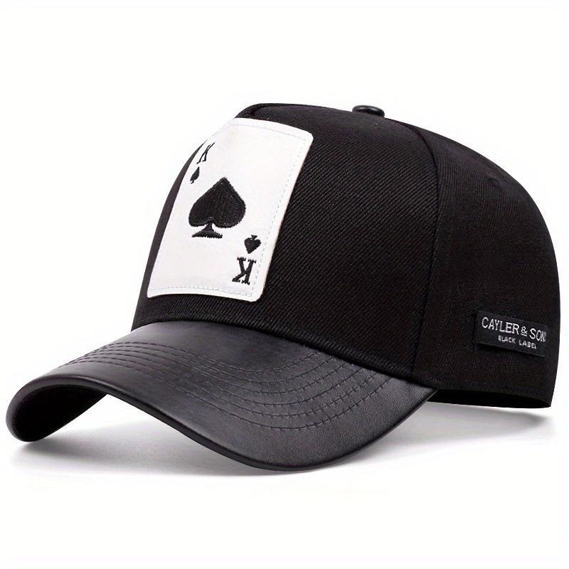 Бейсболки King Leather с вышитыми игральными картами, кепки в стиле хип-хоп для мужчин и женщин, уличные солнцезащитные шляпы унисекс с регулируемой застежкой