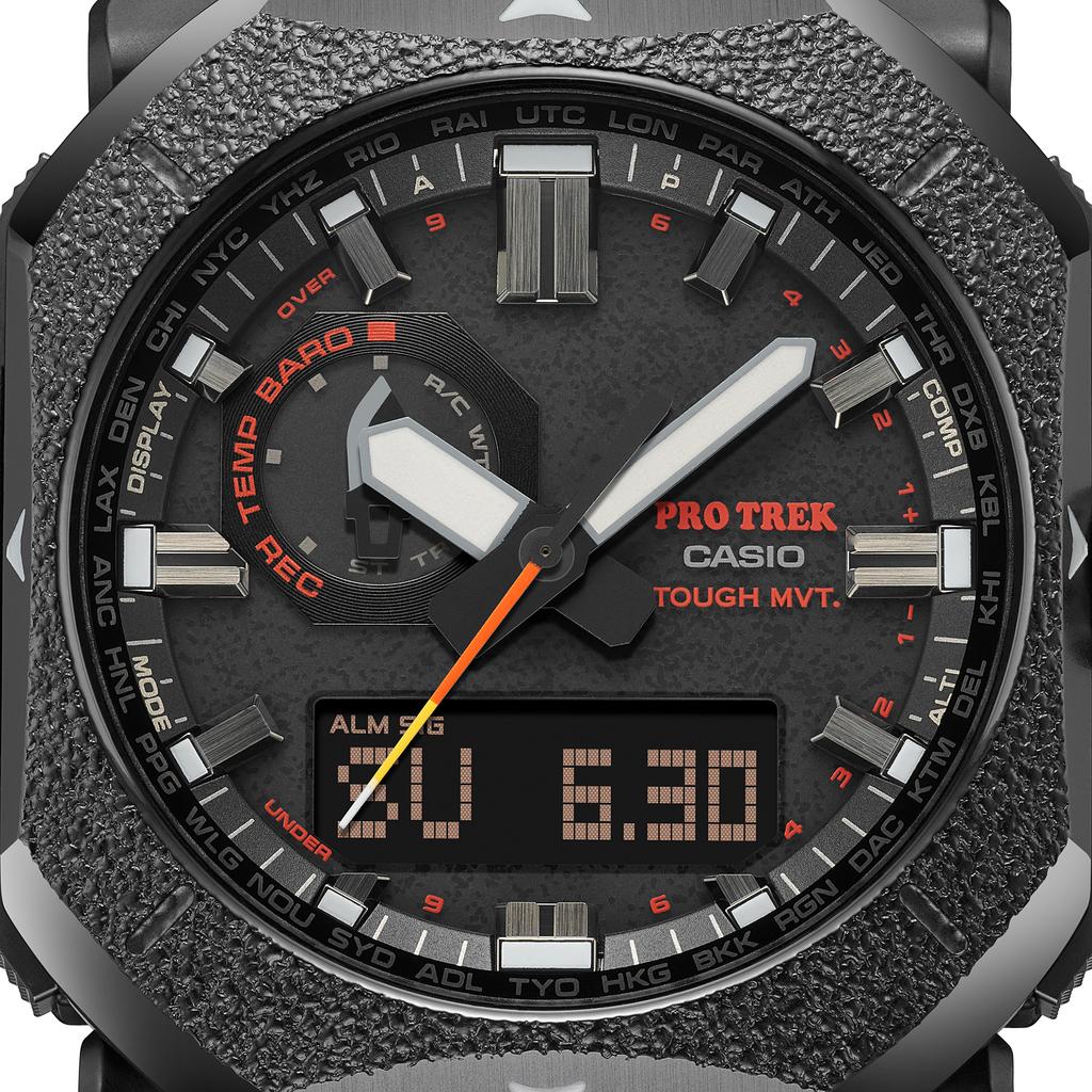 Casio Мужские цифровые кварцевые часы с будильником, водонепроницаемые до 100 м, из нержавеющей стали PRW-6900BF-1