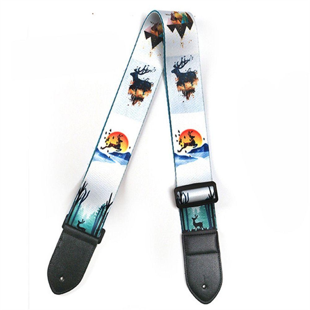 Color Print Electric Guitar Belt Adjustable Guitar Shoulder Strap Guitar Strap Folk Guitar