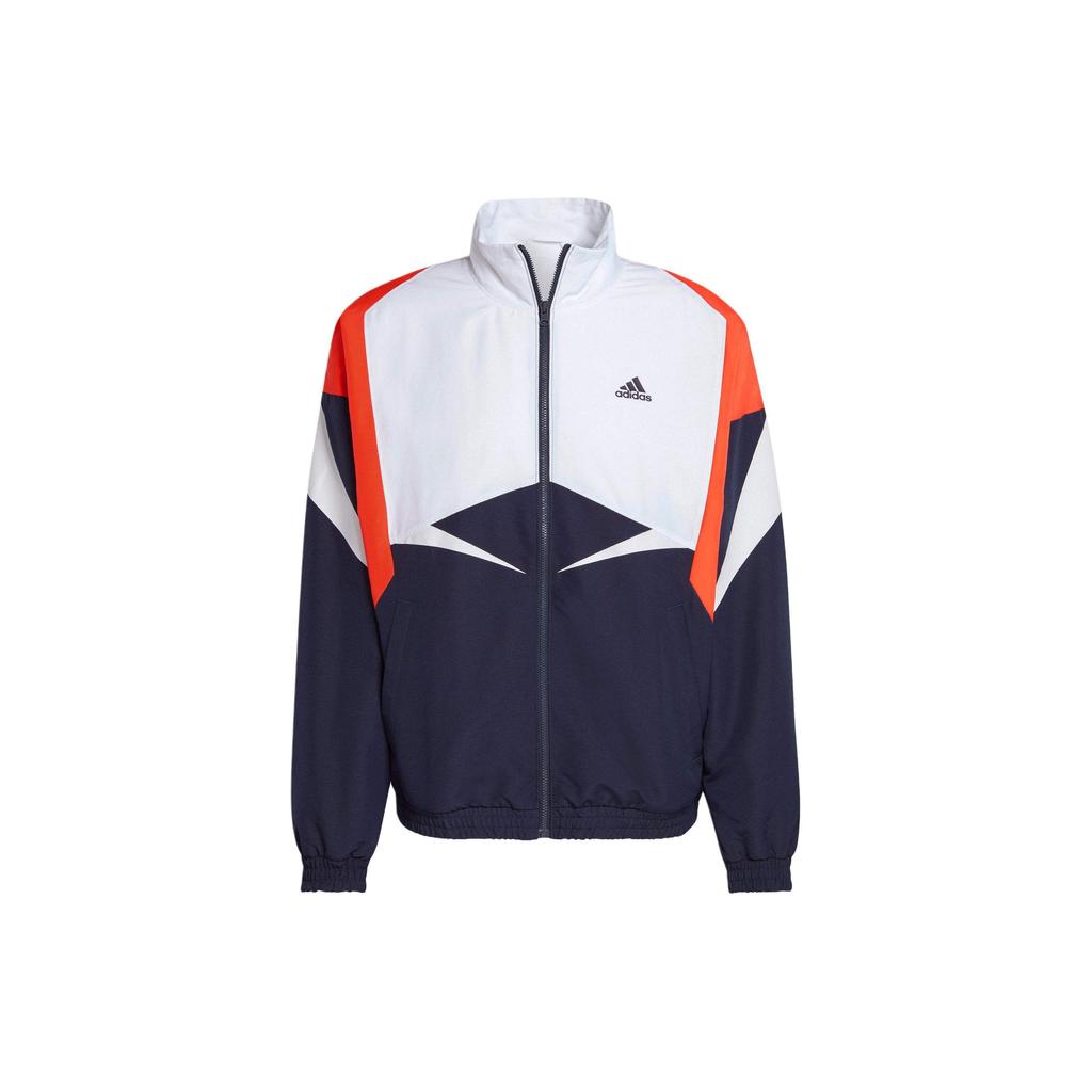 Adidas Спортивная повседневная куртка на молнии с цветными блоками, мужская куртка синего и черного цвета IB4307