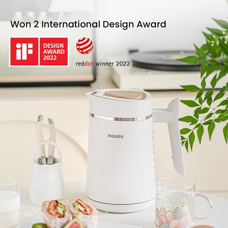 Philips Электрический чайник HD9365/10 Корпус из 100% перерабатываемого растительного биоматериала ПП, изготовлен из масла фанфлауэра, экологически чистый