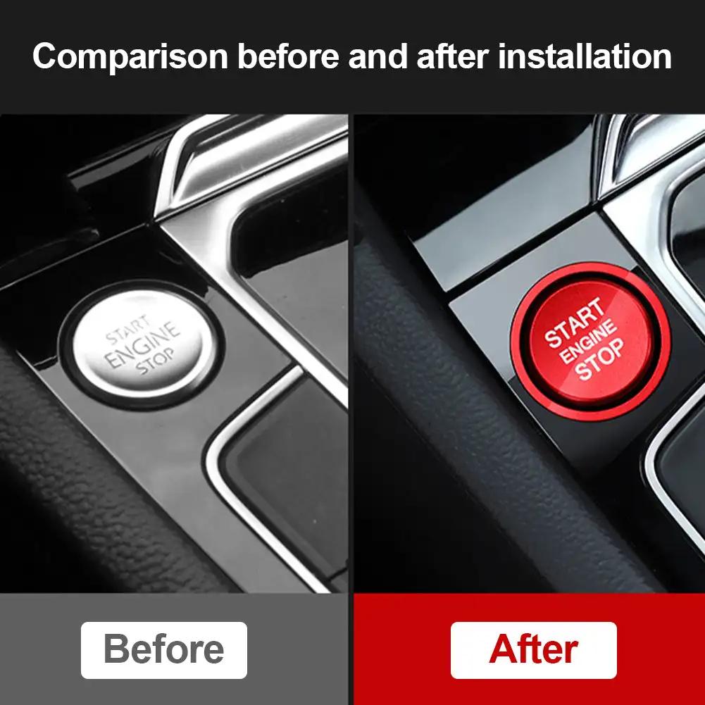 BNN1 2026 New For VW VOLKSWAGEN Hub Caps Car Engine Start Button Ignition Key Ring Cover Trim for VW Golf 7 MK7 VII GTI R Jetta CC Ar