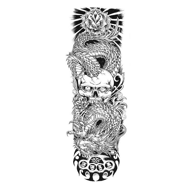 Наклейка на всю руку с татуировкой, большая цветочная наклейка на руку, водонепроницаемая наклейка на всю руку, имитация татуировки, набор Amazon, отдельная татуировка