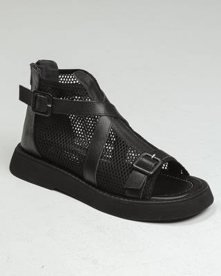 Босоножки с сеточкой 20773 36 черные кожа