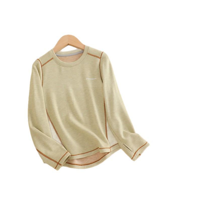 Детский шелково-кашемировый теплый базовый слой - Спортивный круглый вырез для мальчиков и девочек (Одежда для осени/зимы)