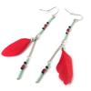 [M9350] - Turquoise Red 'Cheyennes' Designer Earrings