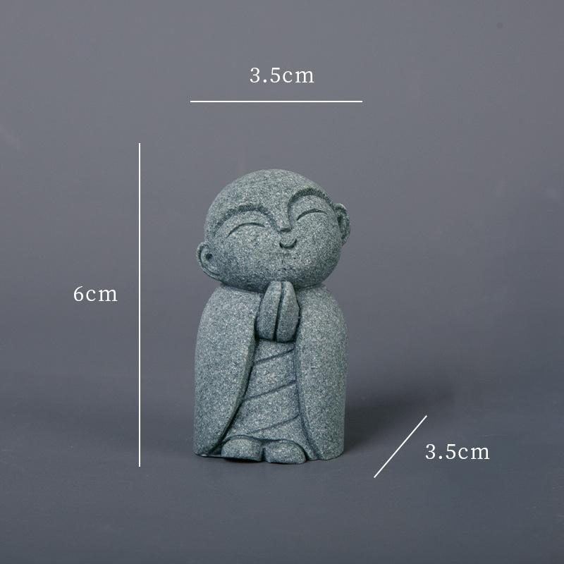 Miniature Statues Small Monk Figurines 4 Piece Resin Meditation Room for Study Tabletop Gifts Sets
