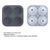 Silicone Ice Ball Tray with Lid 4 Cavities Easy Release BPA Free Summer Refrigerator Cocktail Whiskey Ice Sphere Maker Press Mold Kitchen Supplies