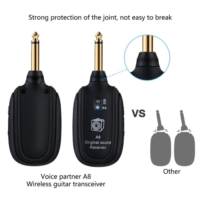Transmitter and Receiver for Electric Guitar Bass Violin Instruments Wireless Guitar Transmitter Receiver Systems
