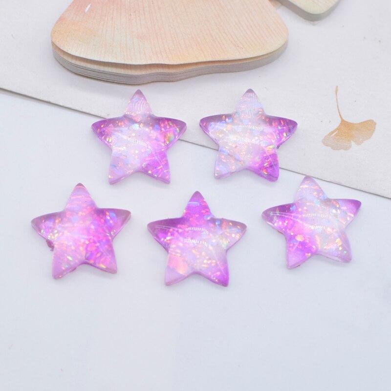 10Pcs 20mm Bling Star Patches Accessories Flatback 3D Resin Stone Button Appliques Scrapbooking
