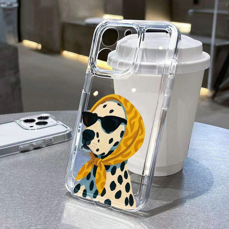 Creative Goldfish Puppy Pattern Clear Case For Samsung Galaxy S25 S24 S23 S26 UItra S22 Plus S21FE A56 A54 A33 A34 A15 A26 Cover