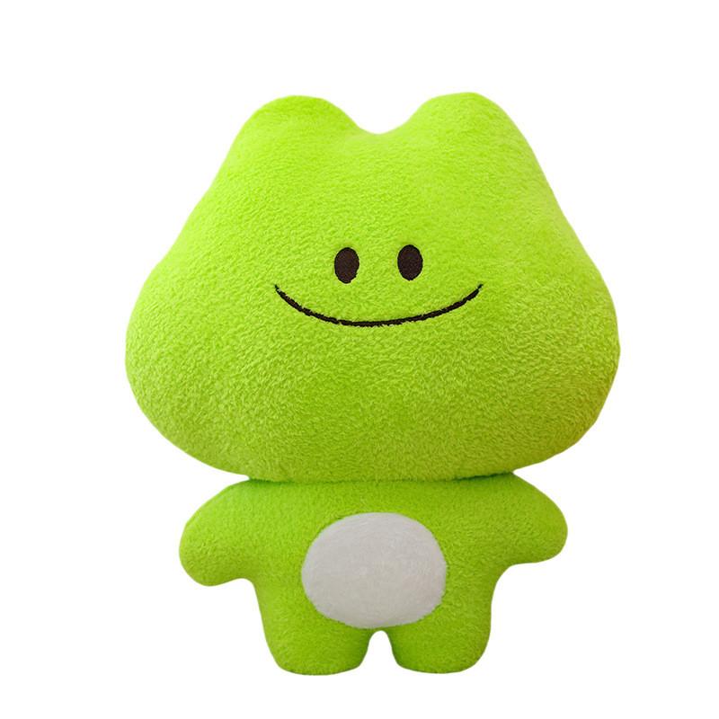 Cartoon Frog Plushie With Short Pile Material For Birthday Gift
