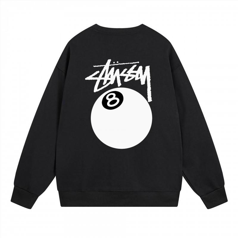 Unisex Streetwear Letter Print Fleece Cotton Sweatshirt Loose Fit Round Neck Long Sleeve Winter Daily Wear