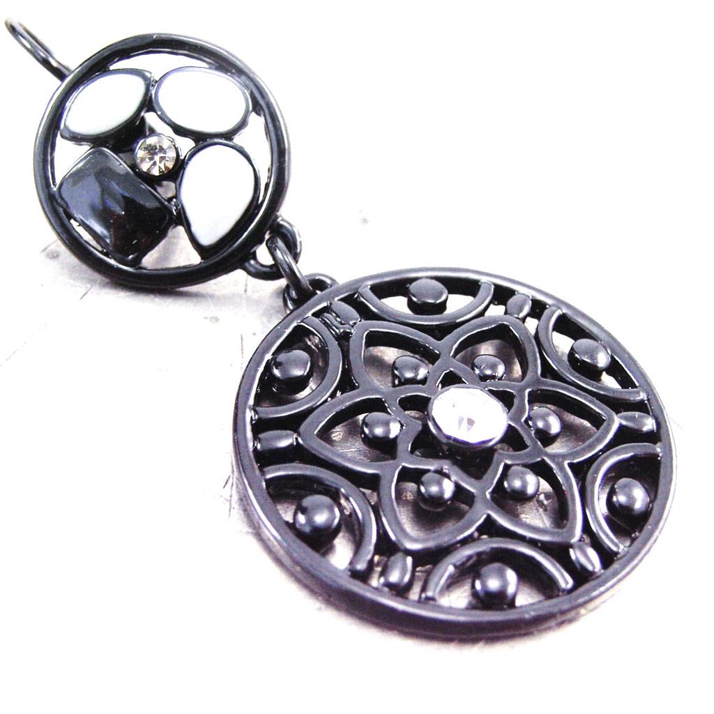 NOA [G5833] - Дизайнерские серьги «Кармен» черно-белые