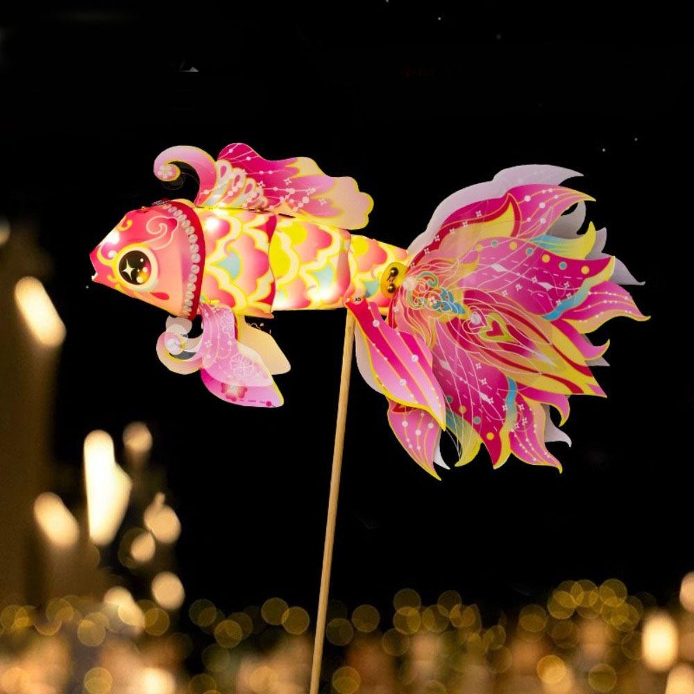 Handmade Diy Mid-Autumn Festival Lantern Blessings Luminous Fish Lantern Good Luck Chinese Traditional