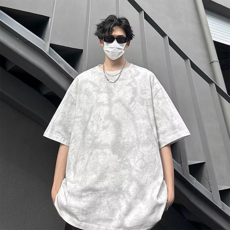 Футболка с коротким рукавом, мужская модная брендовая летняя свободная футболка с коротким рукавом 2025 года, новинка в Интернете, модная простая принтованная футболка