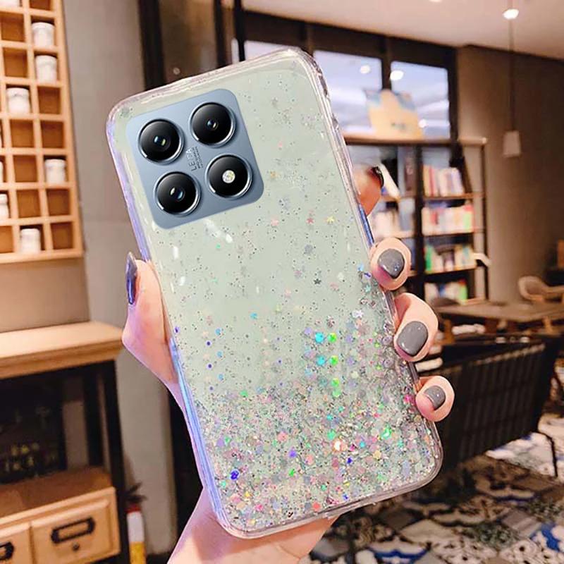 Для Xiaomi 14T Pro 14 T Shiny Bling Glitter Star Мягкий силиконовый прозрачный чехол для телефона Xiaomi Mi14T 14Tpro Gradient противоударный чехол
