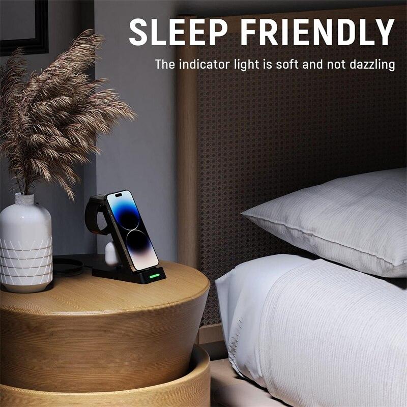 3 в 1 беспроводная зарядная подставка для iPhone 14 13 12 11 X Samsung S22 S21 быстрая зарядная станция док-станция для Galaxy/Watch AirPods