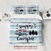 3pcs Happy Camper Pattern Printed Bedding Set, Suitable for Teenagers and Adult's Bedroom, Camping, 1*duvet Cover+2*pillowcase