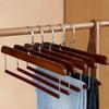 Premium Pants Hanger Wooden Storage Rack Portable Velvet Coat Hanger  Clothing Store Home Use