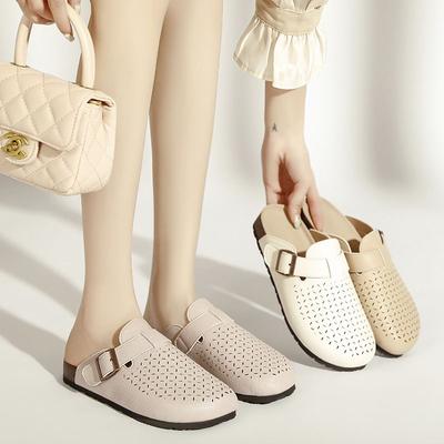 2024 женские закрытые тапочки свиная кожа сандалии сандалии для женщин элегантные садовые сандалии ручной работы мюли сандалии сандалии