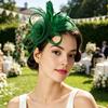 Ретро-ободок-fascinator из сетки и перьев с цветочными акцентами для женщин - Идеально подходит для чаепитий, коктейльных вечеринок или свадеб