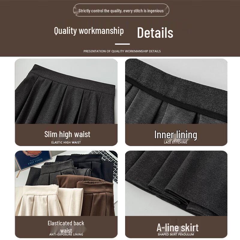 Женская плиссированная твидовая юбка-миди А-силуэта с высокой талией