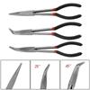 3Pcs Long Nose Pliers Carbon Steel Non-slip Straight Plier 45/25 Degree Bent Nose Pliers for Machinist Engineer HandTool