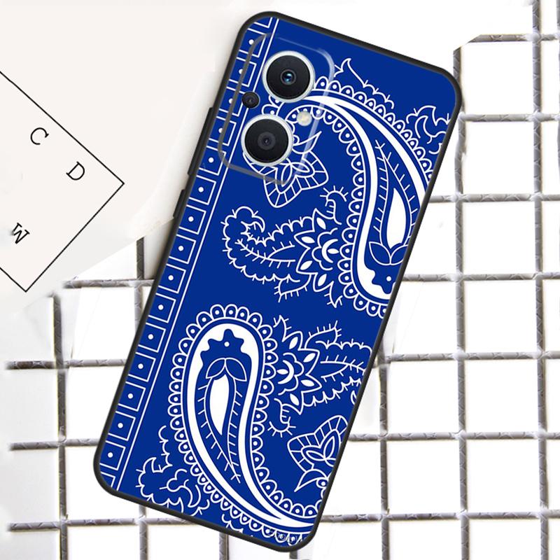Blue Bandana Phone Case For OPPO Reno 14F 13F 12F 11F 10 Pro 8T 7 8 Lite OPPO Find X8 X6 X5 X9 Pro Cover