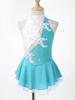 Sequin Floral Figure Ice Skating Dress Child Girls Gymnastics Leotard Ballroom Ballet Dance Costume Lyrical Performance Clothing
