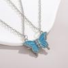 Creative Friendship Necklace Magnetic Suction Enamel Butterflies Pendant Necklace Winter Adjustable Sweater