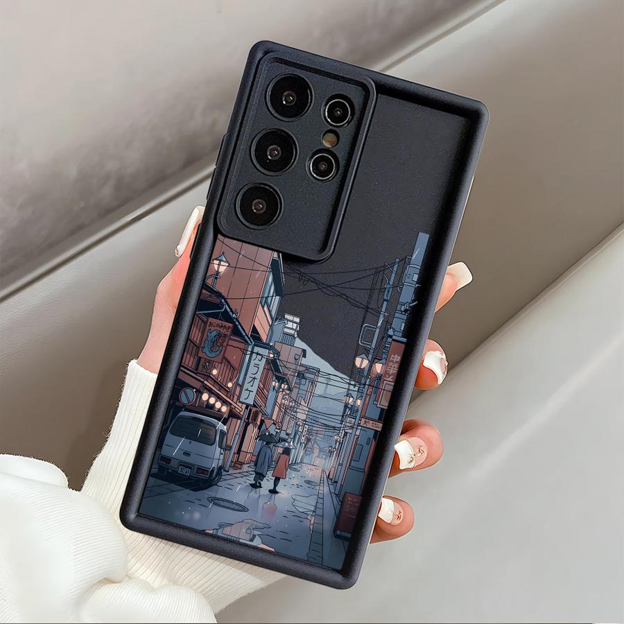Чехол для телефона Samsung Galaxy S26 Ultra S25 S20FE S24Ultra S22 S21 S24 Plus S25 Edge S23 FE Аниме Город