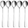 YFWOOD 5-Piece Spoon Set, 22cm, Korean Stainless Steel Spoons, Dishwasher Safe, Suitable for Soup, Curry, Salad, Lunch, Fried Rice, and Korean Cuisine